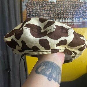 Urban Outfitters Brown and Cream Beret